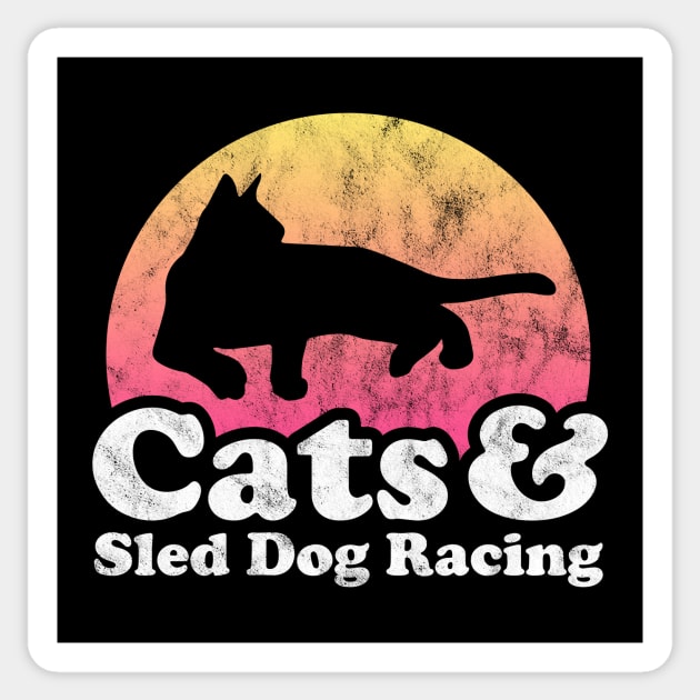 Cats and Sled Dog Racing Gift Sticker by JKFDesigns